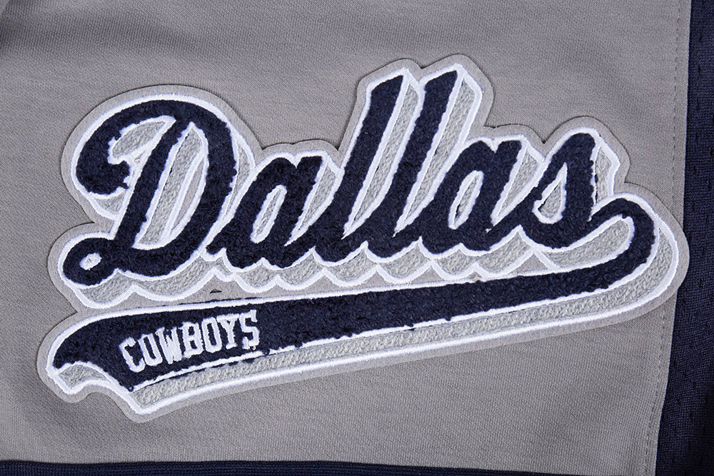 NFL DALLAS COWBOYS SCRIPT TAIL SHORT EN MAILLE DOUBLE 2.0 POUR HOMME (GRIS/MARINE MINUIT)