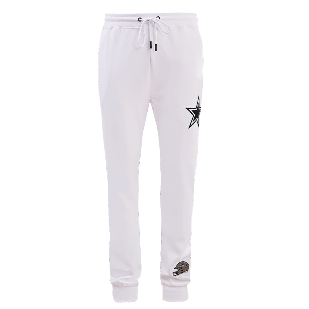 NFL DALLAS COWBOYS CLASSIC CHENILLE PANTALON JOGGER POUR HOMME (BLANC)