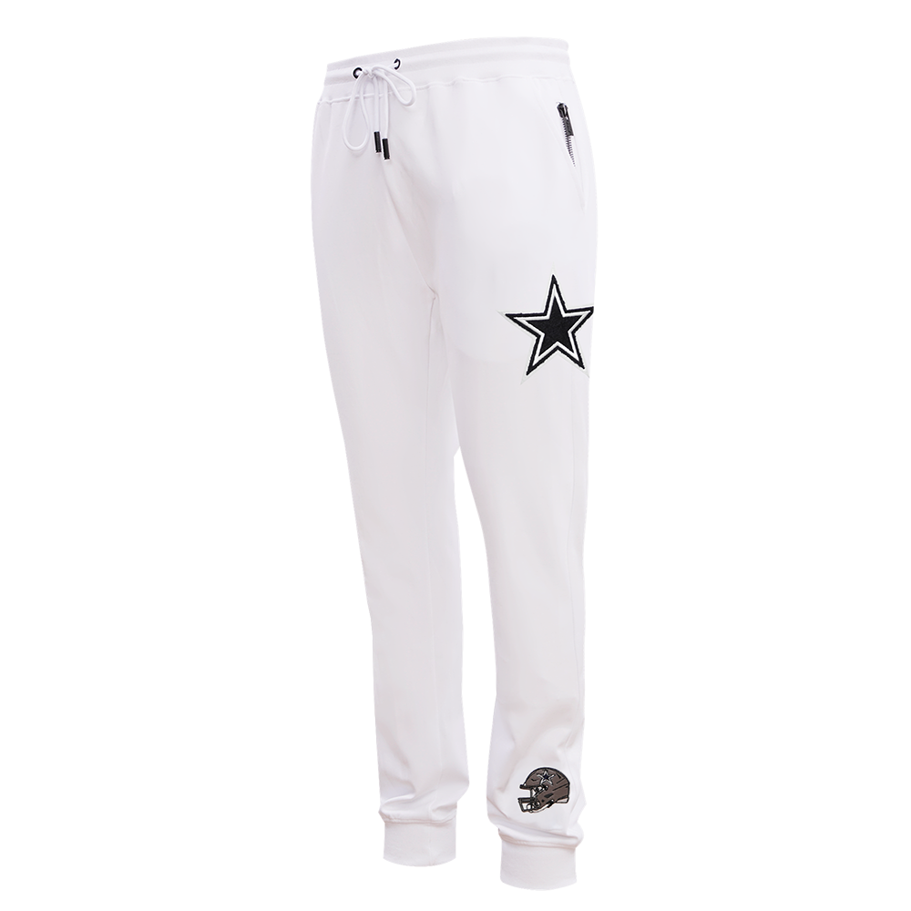 NFL DALLAS COWBOYS CLASSIC CHENILLE PANTALON JOGGER POUR HOMME (BLANC)