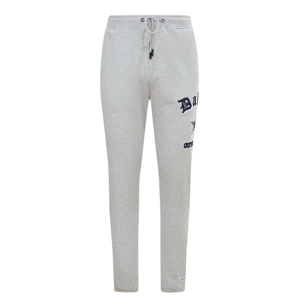NFL DALLAS COWBOYS OLD ENGLISH PANTALON OUATÉ À LOGO POUR HOMME (GRIS CHINÉ)
