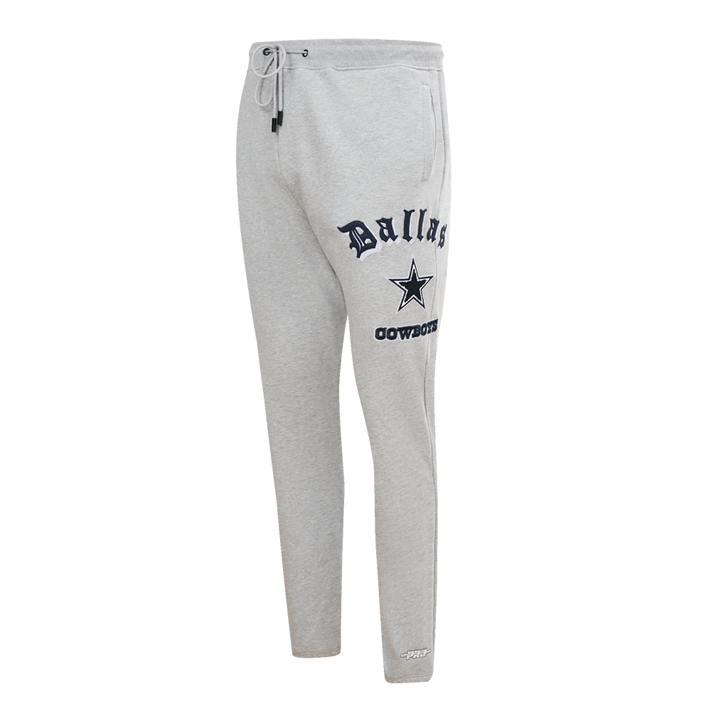 NFL DALLAS COWBOYS OLD ENGLISH PANTALON OUATÉ À LOGO POUR HOMME (GRIS CHINÉ)