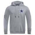 NFL DALLAS COWBOYS CLASSIC CHENILLE MEN'S PULLOVER HOODIE (GRAY)