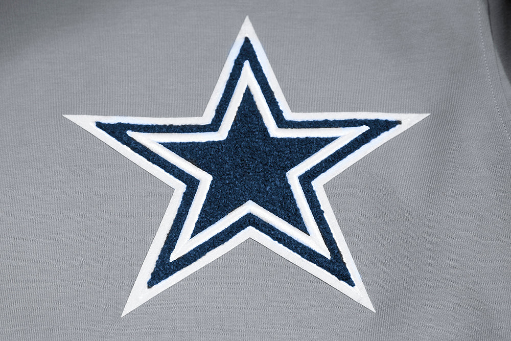 NFL DALLAS COWBOYS CLASSIC CHENILLE MEN'S PULLOVER HOODIE (GRAY)
