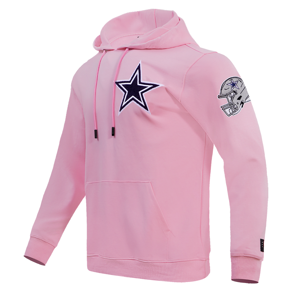 NFL DALLAS COWBOYS CLASSIC CHENILLE MEN'S PULLOVER HOODIE (PINK)