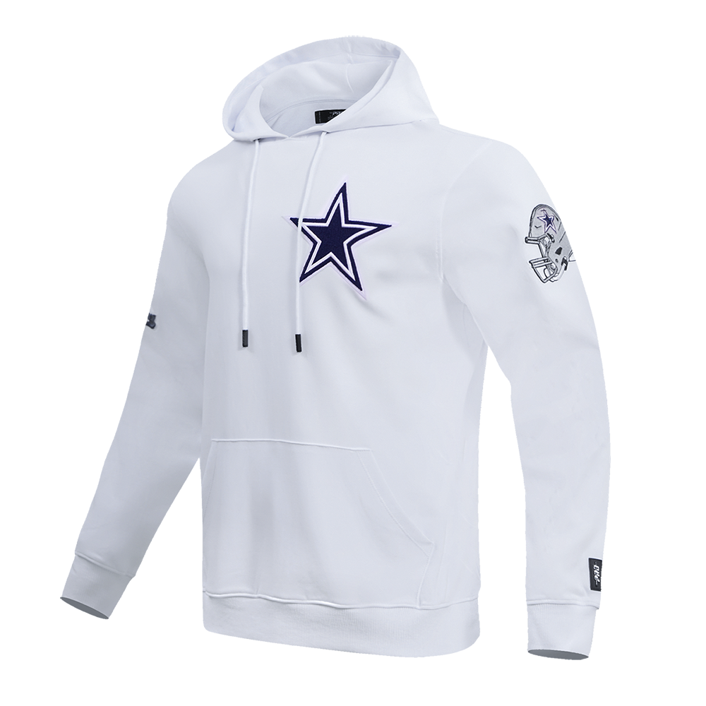 NFL DALLAS COWBOYS CLASSIC CHENILLE MEN'S PULLOVER HOODIE (WHITE)