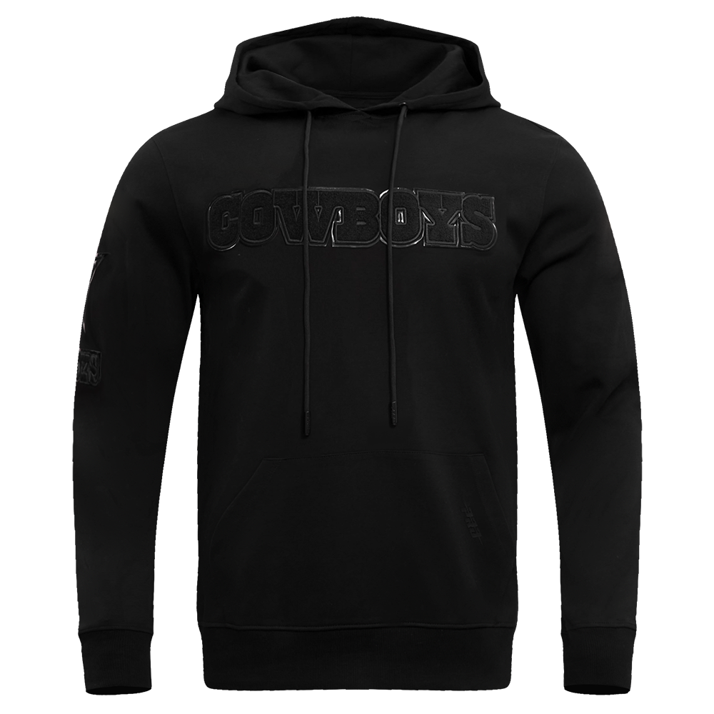 NFL DALLAS COWBOYS TRIPLE BLACK MEN'S PULLOVER HOODIE (BLACK)