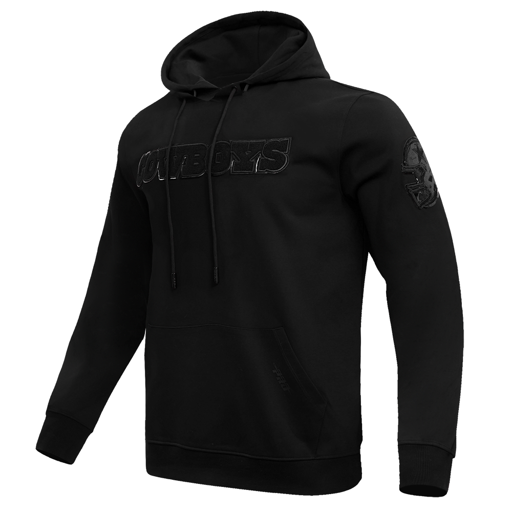NFL DALLAS COWBOYS TRIPLE BLACK MEN'S PULLOVER HOODIE (BLACK)