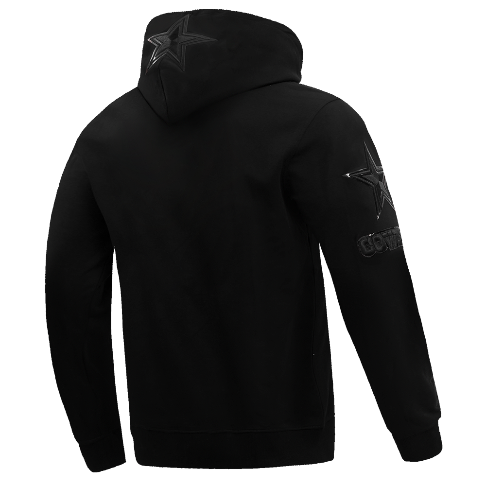 NFL DALLAS COWBOYS TRIPLE BLACK MEN'S PULLOVER HOODIE (BLACK)