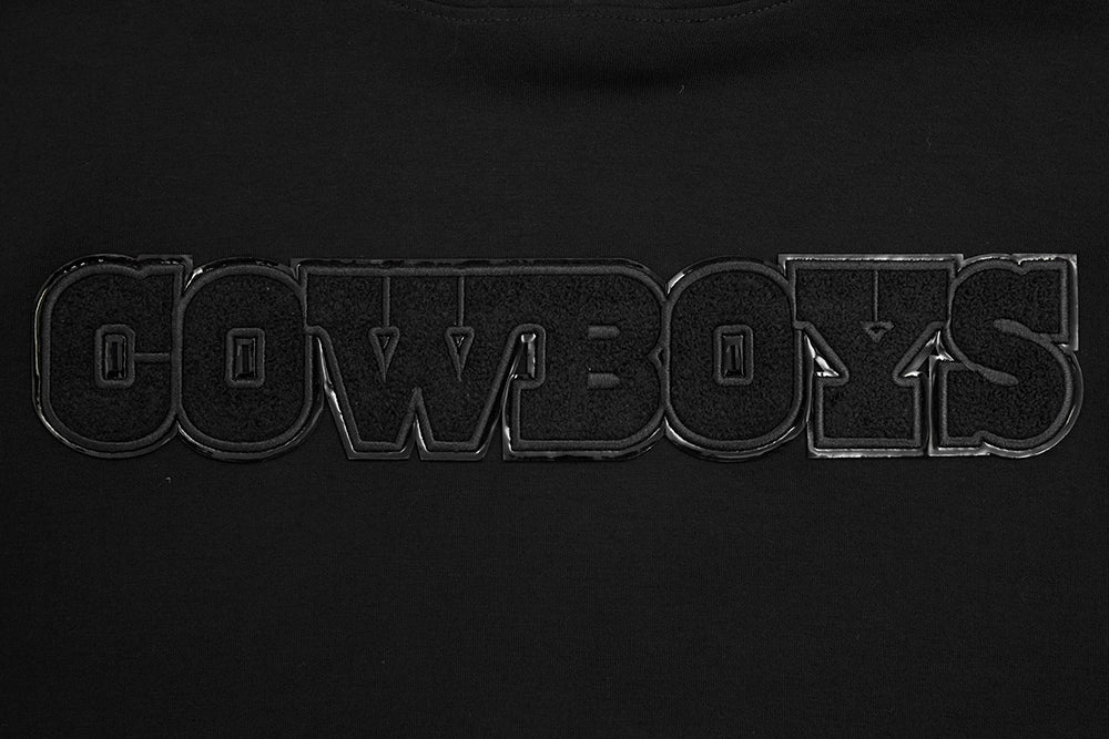NFL DALLAS COWBOYS TRIPLE BLACK MEN'S PULLOVER HOODIE (BLACK)