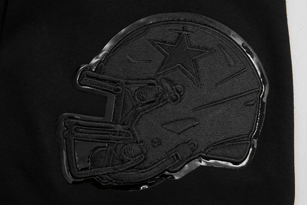 NFL DALLAS COWBOYS TRIPLE BLACK MEN'S PULLOVER HOODIE (BLACK)