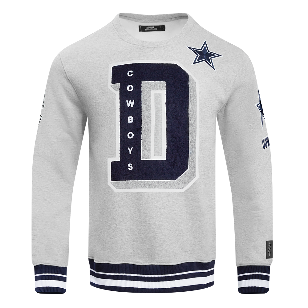 NFL DALLAS COWBOYS MASHUP MEN'S RIB CREWNECK (GRAY)