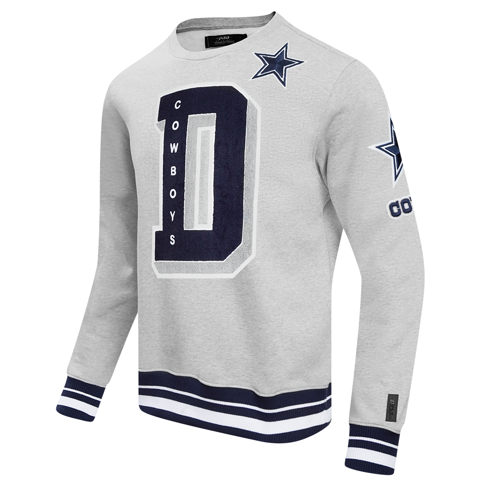 NFL DALLAS COWBOYS MASHUP MEN'S RIB CREWNECK (GRAY)