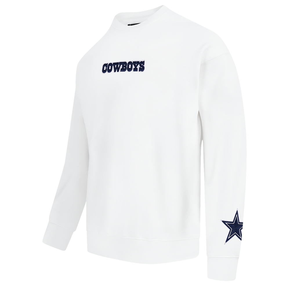 NFL DALLAS COWBOYS WINGSPAN MEN'S DROP SHOULDER CREWNECK (WHITE)
