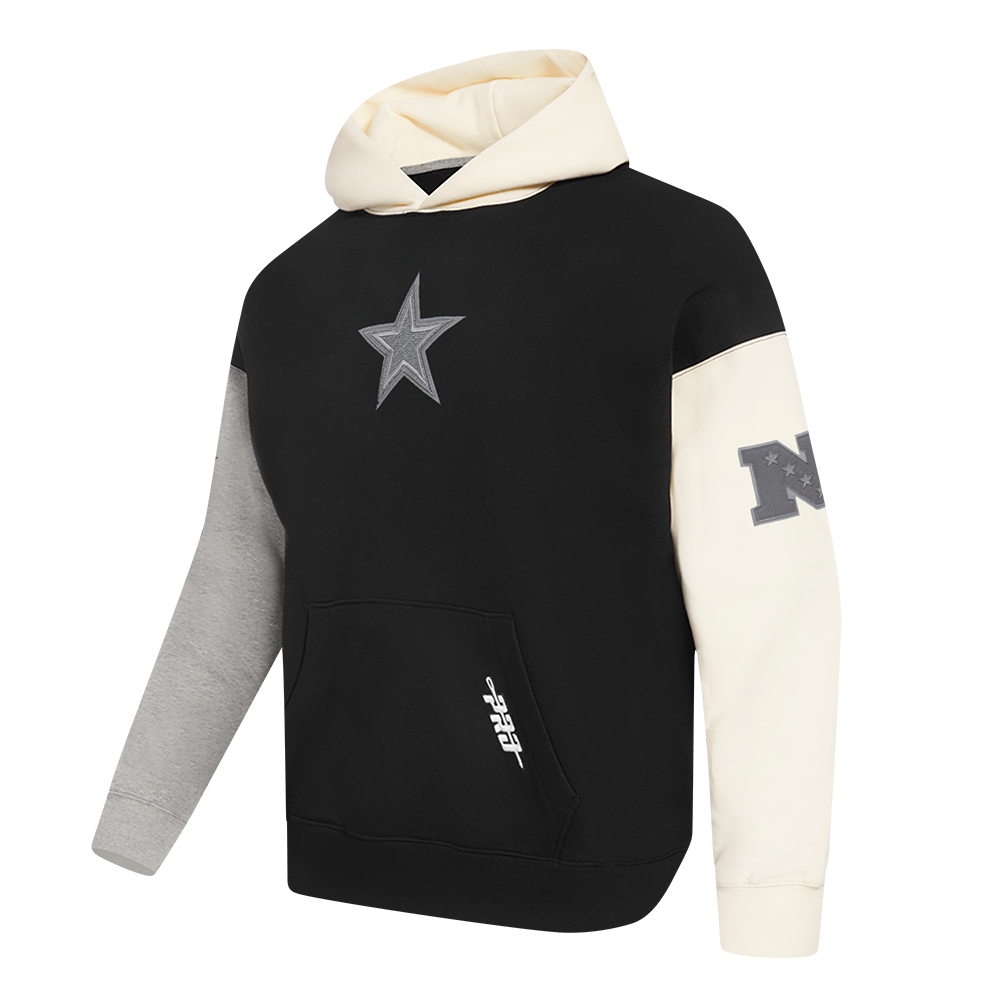 NFL DALLAS COWBOYS REVERSE FRENCH TERRY MEN'S COLOR BLOCK FLEECE PULLOVER HOODIE