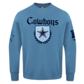 NFL DALLAS COWBOYS COUNTRY CLUB CHANDAIL À COL ROND EN MOLLETON À ÉPAULES TOMBANTES POUR HOMME (BLEU ACIER)