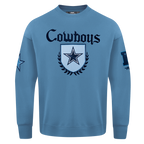NFL DALLAS COWBOYS COUNTRY CLUB CHANDAIL À COL ROND EN MOLLETON À ÉPAULES TOMBANTES POUR HOMME (BLEU ACIER)