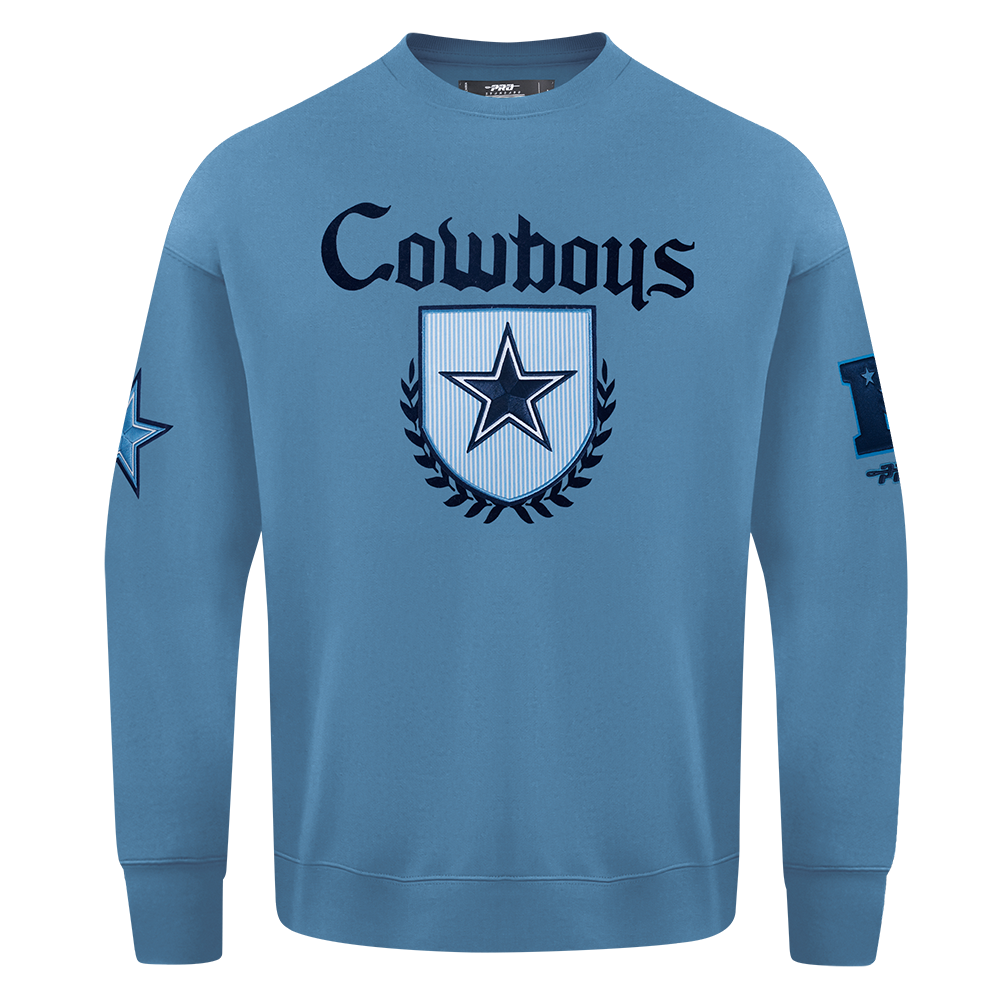 NFL DALLAS COWBOYS COUNTRY CLUB CHANDAIL À COL ROND EN MOLLETON À ÉPAULES TOMBANTES POUR HOMME (BLEU ACIER)