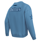 NFL DALLAS COWBOYS COUNTRY CLUB CHANDAIL À COL ROND EN MOLLETON À ÉPAULES TOMBANTES POUR HOMME (BLEU ACIER)