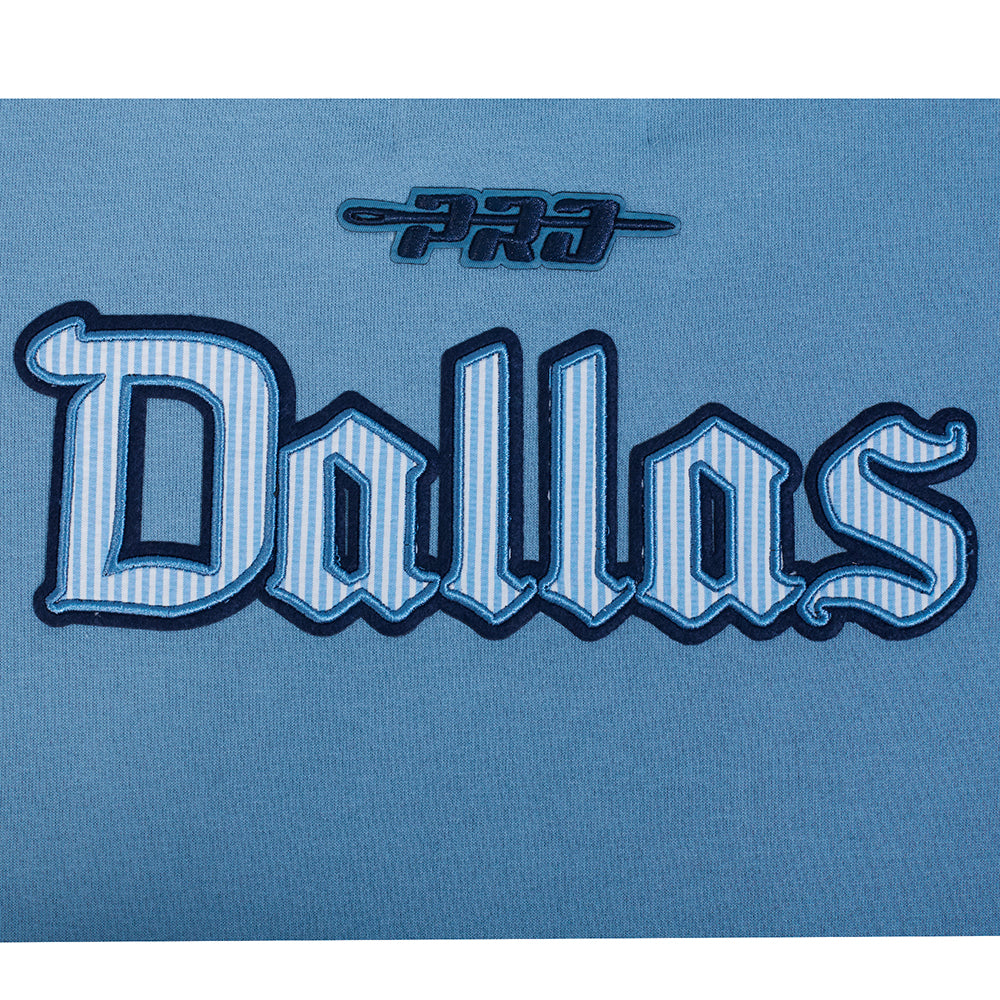 NFL DALLAS COWBOYS COUNTRY CLUB CHANDAIL À COL ROND EN MOLLETON À ÉPAULES TOMBANTES POUR HOMME (BLEU ACIER)