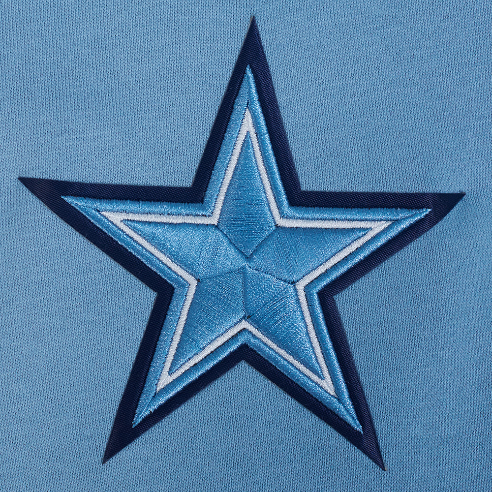 NFL DALLAS COWBOYS COUNTRY CLUB CHANDAIL À COL ROND EN MOLLETON À ÉPAULES TOMBANTES POUR HOMME (BLEU ACIER)