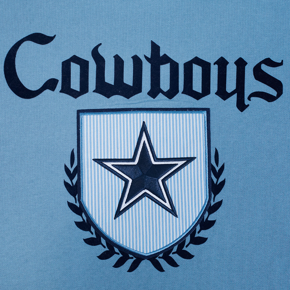 NFL DALLAS COWBOYS COUNTRY CLUB CHANDAIL À COL ROND EN MOLLETON À ÉPAULES TOMBANTES POUR HOMME (BLEU ACIER)