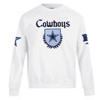 NFL DALLAS COWBOYS COUNTRY CLUB MEN'S DROP SHOULDER FLEECE CREWNECK (WHITE)