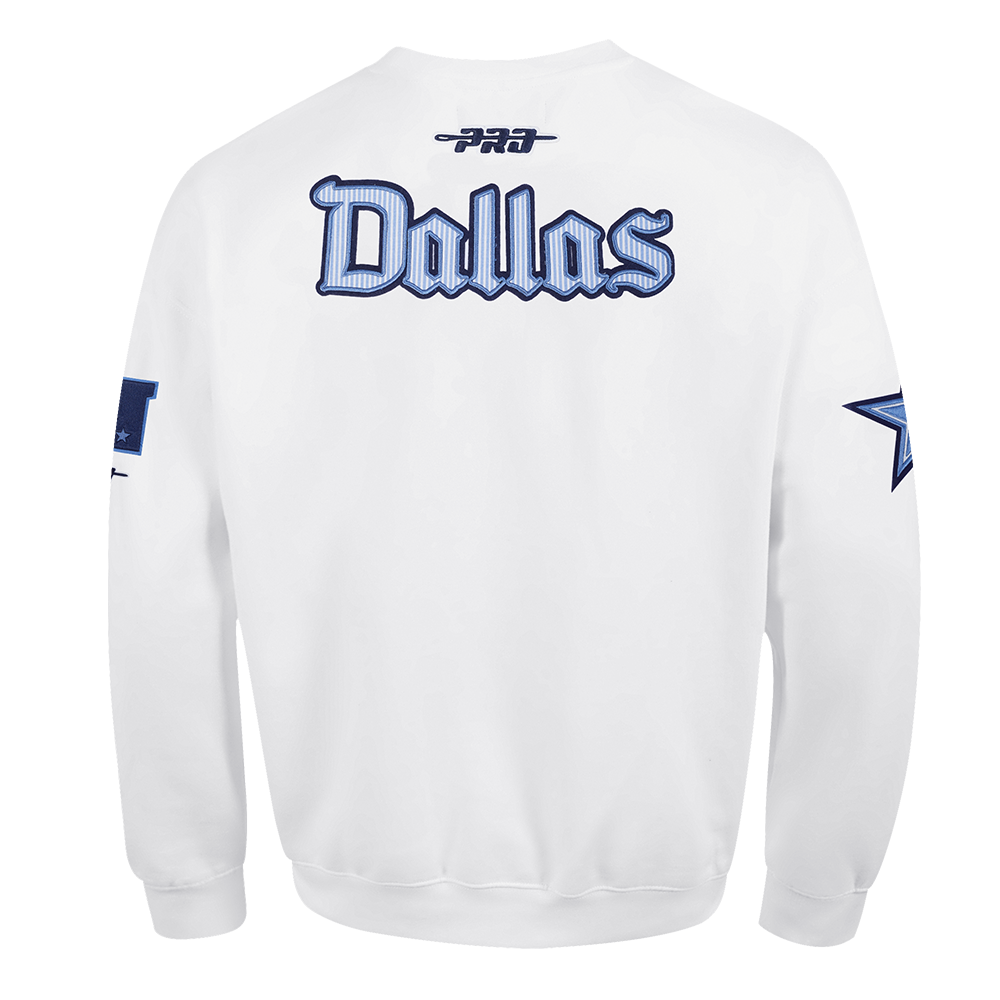 NFL DALLAS COWBOYS COUNTRY CLUB MEN'S DROP SHOULDER FLEECE CREWNECK (WHITE)