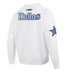 NFL DALLAS COWBOYS COUNTRY CLUB MEN'S DROP SHOULDER FLEECE CREWNECK (WHITE)