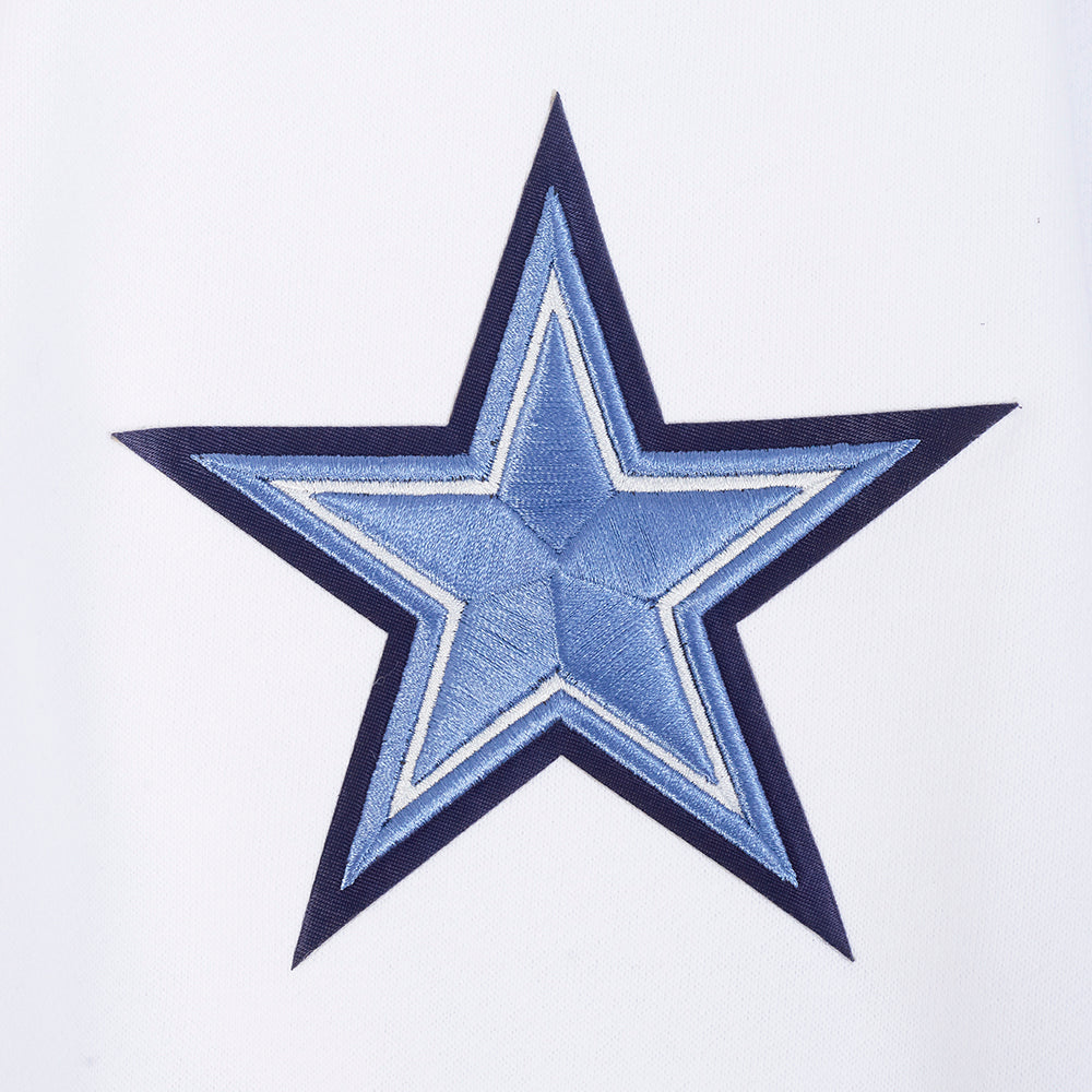 NFL DALLAS COWBOYS COUNTRY CLUB MEN'S DROP SHOULDER FLEECE CREWNECK (WHITE)
