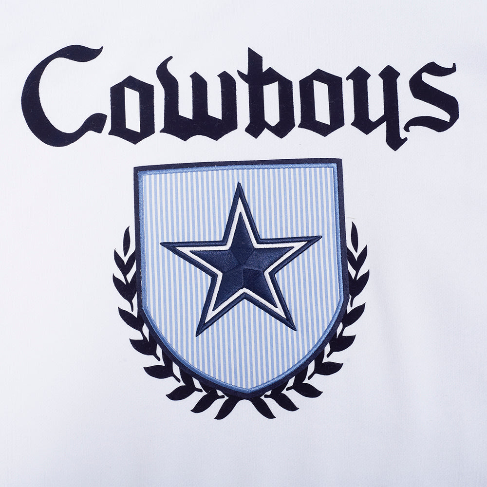 NFL DALLAS COWBOYS COUNTRY CLUB MEN'S DROP SHOULDER FLEECE CREWNECK (WHITE)