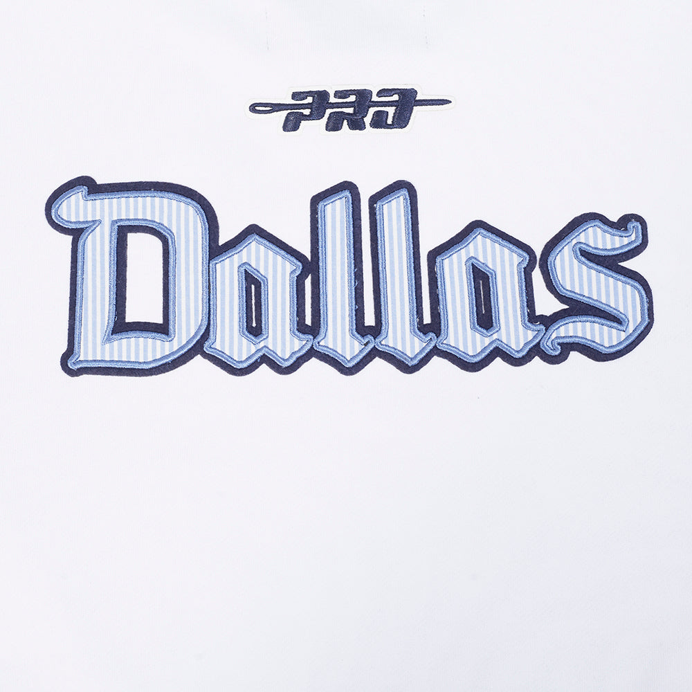 NFL DALLAS COWBOYS COUNTRY CLUB MEN'S DROP SHOULDER FLEECE CREWNECK (WHITE)