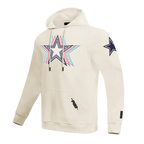 NFL DALLAS COWBOYS ECHO LOGO MEN'S FLEECE PULLOVER HOODIE (EGGSHELL)