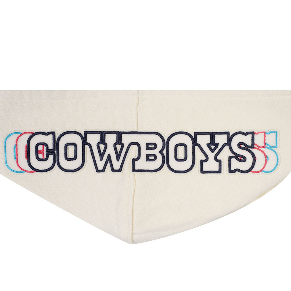 NFL DALLAS COWBOYS ECHO LOGO MEN'S FLEECE PULLOVER HOODIE (EGGSHELL)