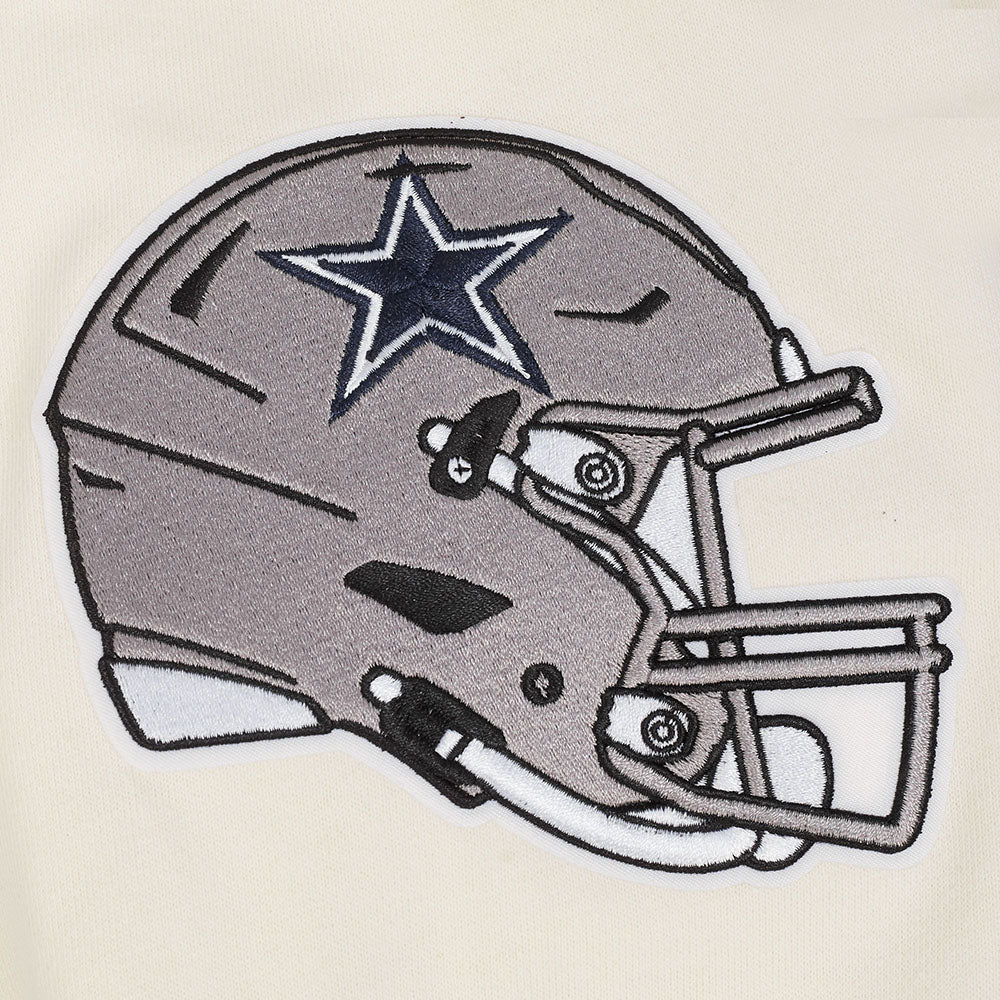 NFL DALLAS COWBOYS ECHO LOGO MEN'S FLEECE PULLOVER HOODIE (EGGSHELL)