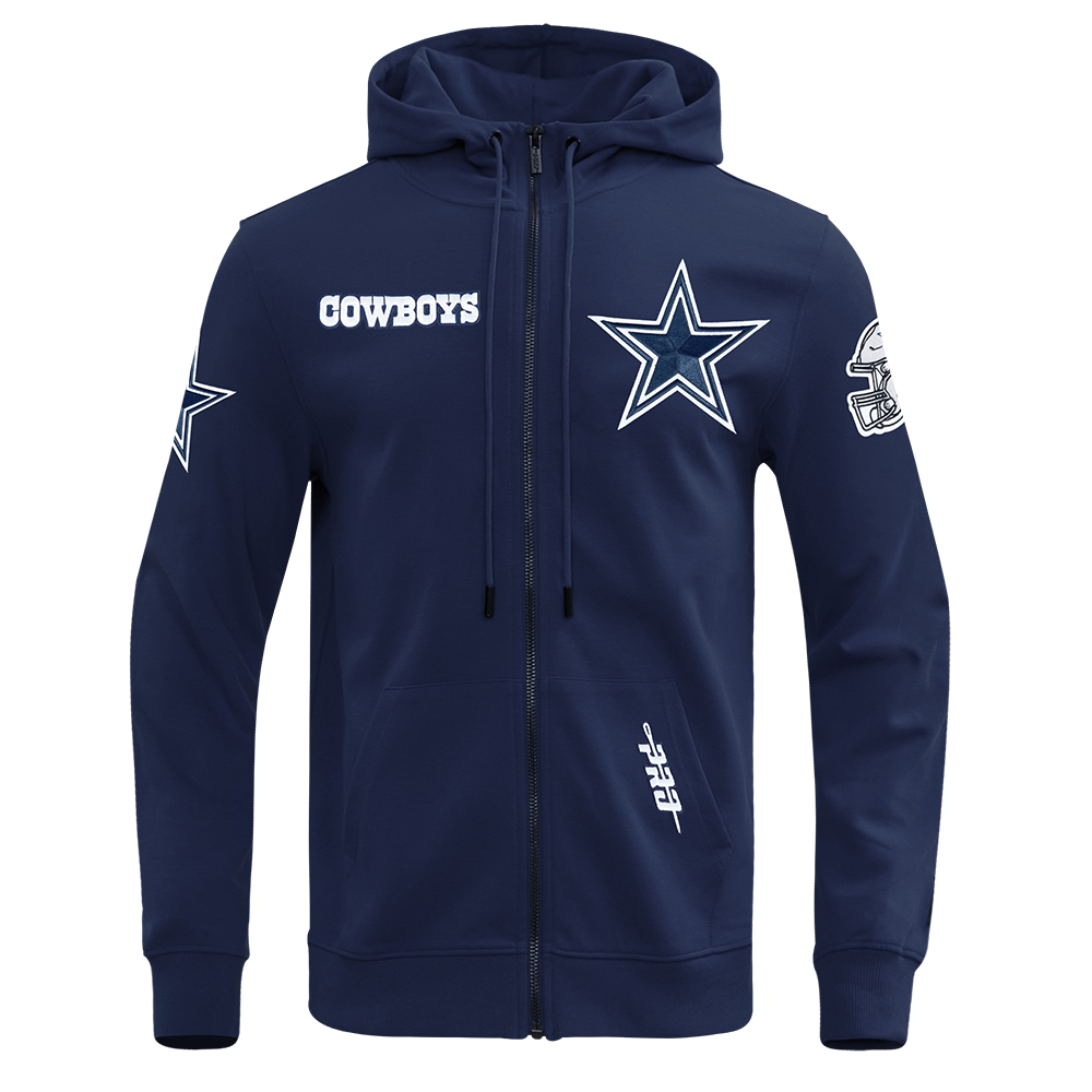 NFL DALLAS COWBOYS CLASSIC WIND SUIT CHANDAIL À CAPUCHON TISSÉ À GLISSIÈRE POUR HOMME (MARINE MINUIT)