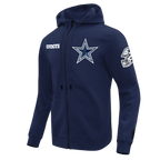 NFL DALLAS COWBOYS CLASSIC WIND SUIT CHANDAIL À CAPUCHON TISSÉ À GLISSIÈRE POUR HOMME (MARINE MINUIT)