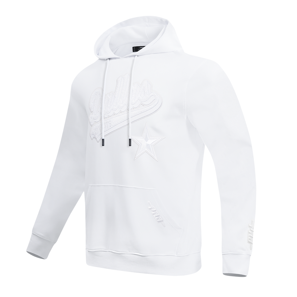 NFL DALLAS COWBOYS WHITE OUT MEN'S DOUBLE KNIT PULLOVER HOODIE (WHITE)
