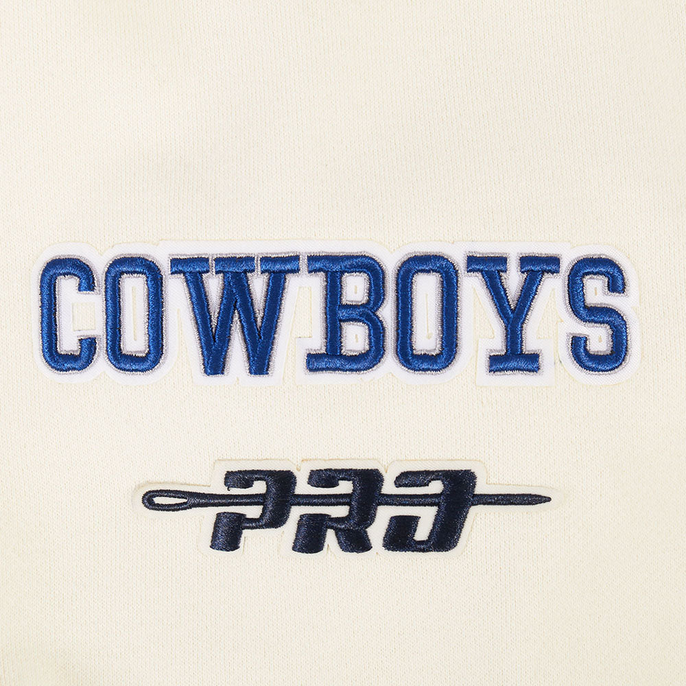 NFL DALLAS COWBOYS BEST OF MEN'S DROP SHOULDER FLC CREWNECK (EGGSHELL)