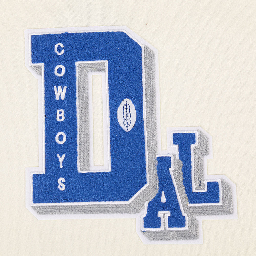 NFL DALLAS COWBOYS BEST OF MEN'S DROP SHOULDER FLC CREWNECK (EGGSHELL)