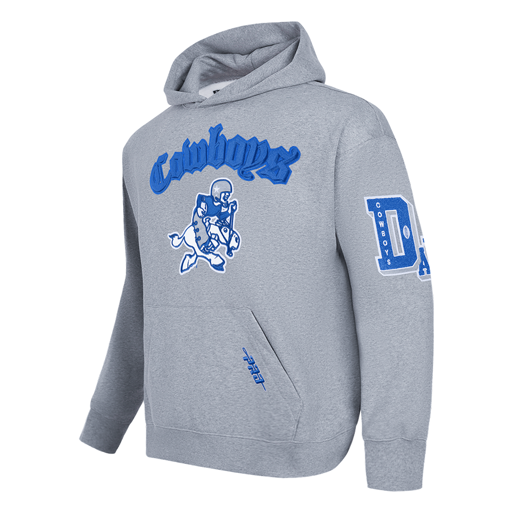 NFL DALLAS COWBOYS BEST OF MEN'S DROP SHOULDER PO HOODIE (DARK HEATHER GRAY)
