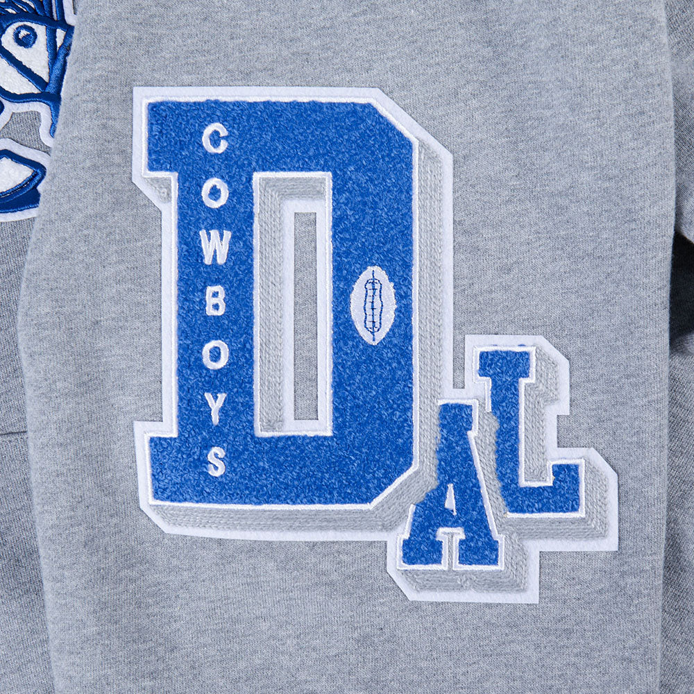 NFL DALLAS COWBOYS BEST OF CHANDAIL À CAPUCHON À ÉPAULES TOMBANTES POUR HOMME (GRIS CHINÉ FONCÉ)