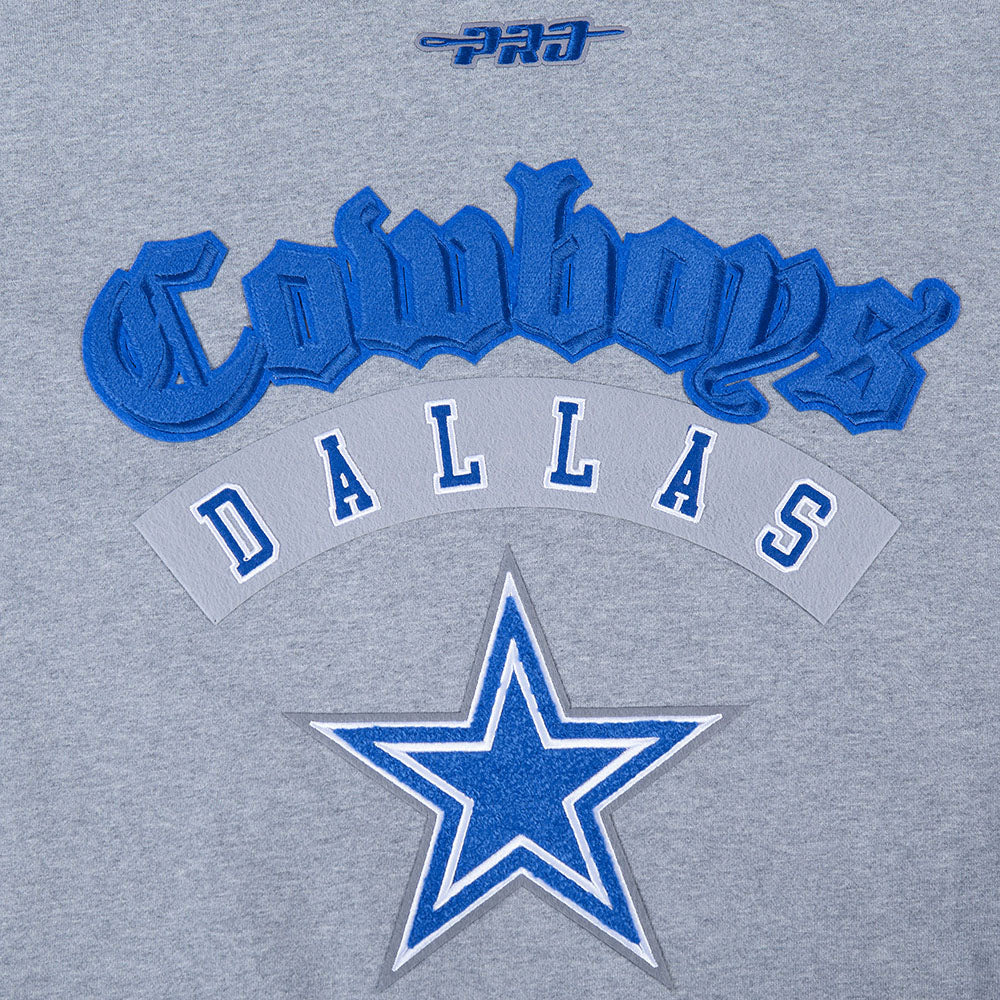 NFL DALLAS COWBOYS BEST OF CHANDAIL À CAPUCHON À ÉPAULES TOMBANTES POUR HOMME (GRIS CHINÉ FONCÉ)