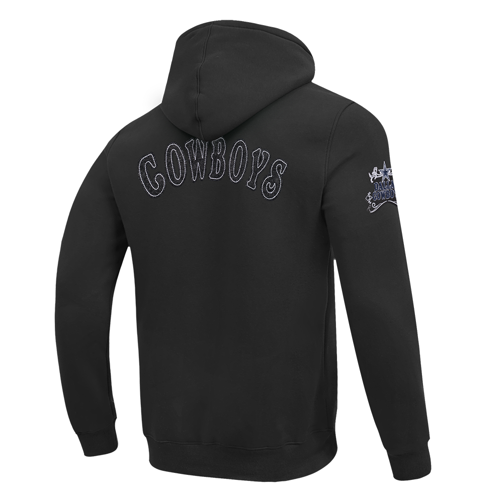 NFL DALLAS COWBOYS REBEL ATHLETICS MEN'S FLC PO HOODIE (BLACK)
