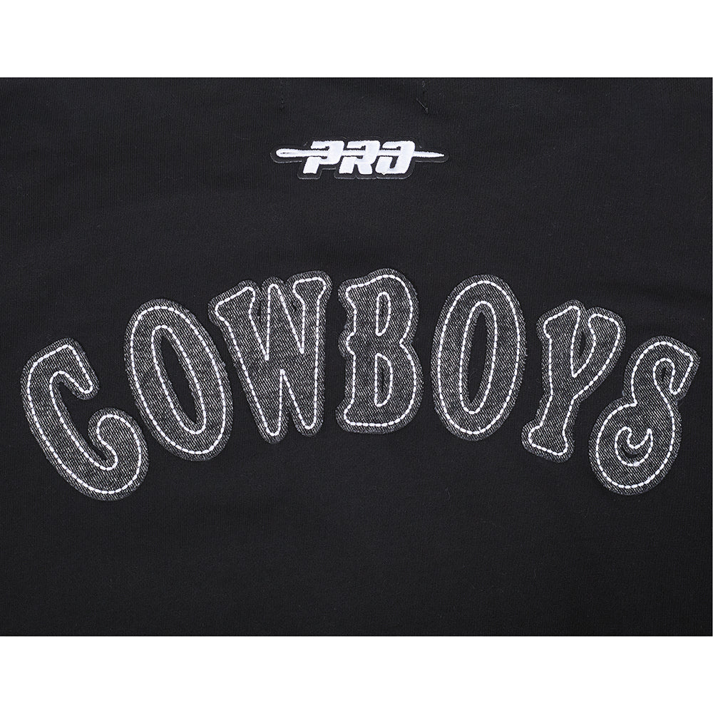 NFL DALLAS COWBOYS REBEL ATHLETICS MEN'S FLC PO HOODIE (BLACK)