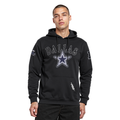 NFL DALLAS COWBOYS REBEL ATHLETICS MEN'S FLC PO HOODIE (BLACK)