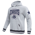 NFL DALLAS COWBOYS TEAM BADGE MEN'S RIB FLC PO HOODIE (HEATHER GREY/MIDNIGHT NAVY)