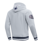 NFL DALLAS COWBOYS TEAM BADGE MEN'S RIB FLC PO HOODIE (HEATHER GREY/MIDNIGHT NAVY)
