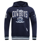 NFL DALLAS COWBOYS TEAM BADGE MEN'S RIB PO HOODIE (MIDNIGHT NAVY)