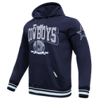 NFL DALLAS COWBOYS TEAM BADGE MEN'S RIB PO HOODIE (MIDNIGHT NAVY)