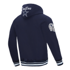 NFL DALLAS COWBOYS TEAM BADGE MEN'S RIB PO HOODIE (MIDNIGHT NAVY)